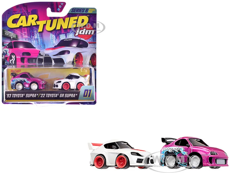"Sick Supras" Series 6 Toyota Double Pack Set of 2 Cars Diecast Model Cars by CarTuned - Toyota Models