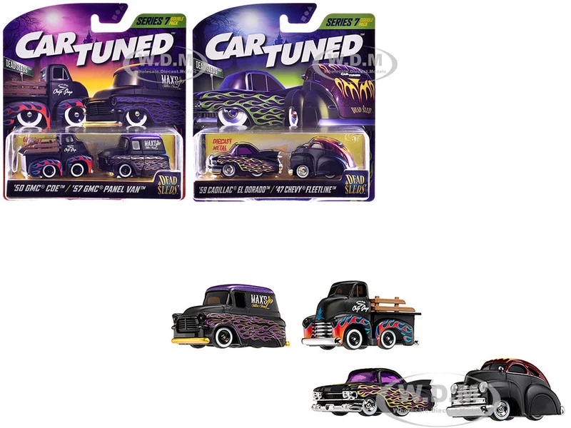 "Dead Sleds" Double Pack Series 7 Set of 4 Cars Diecast Model Cars by CarTuned - Other