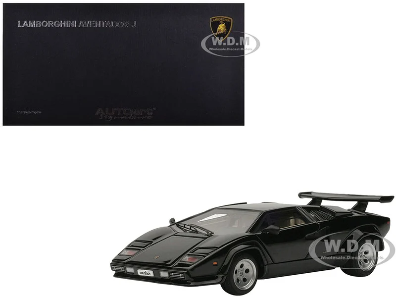 Lamborghini Countach 5000S Black 1/43 Diecast Model Car by Autoart - Lamborghini Models