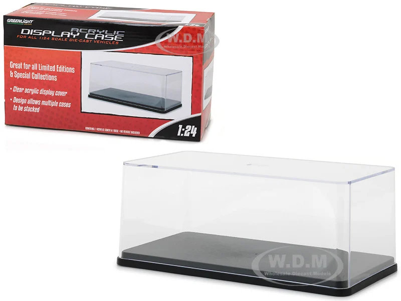 Collectible Display Show Case with Black Plastic Base for 1/24 Scale Models by Greenlight - Accessories