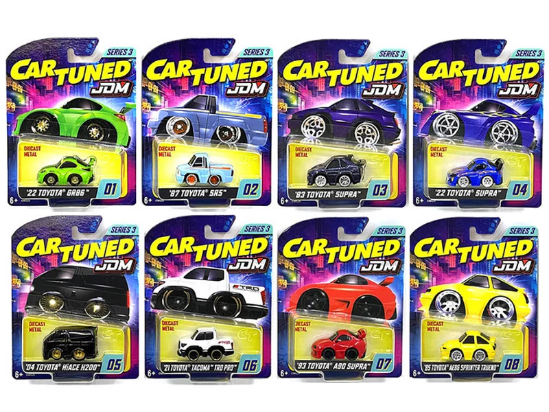 JDM Tuners Series 3 Set of 8 Pieces Diecast Model Cars by CarTuned - Toyota Models