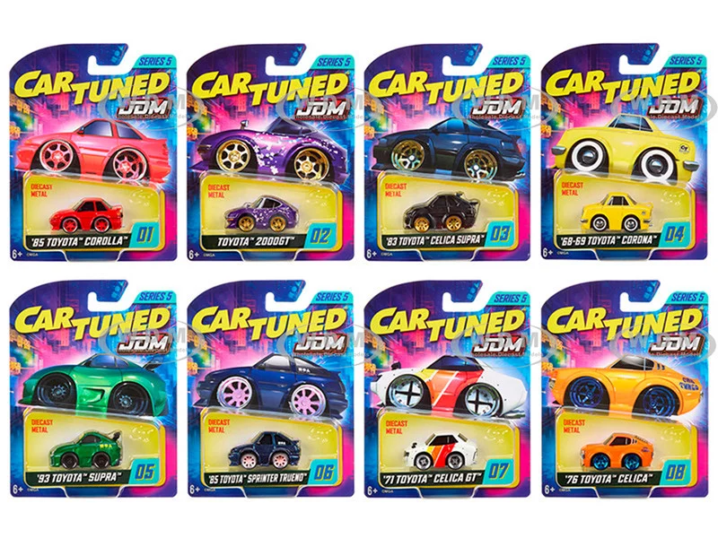 JDM Tuners Series 5 Set of 8 Pieces Diecast Model Cars by CarTuned - Toyota Models