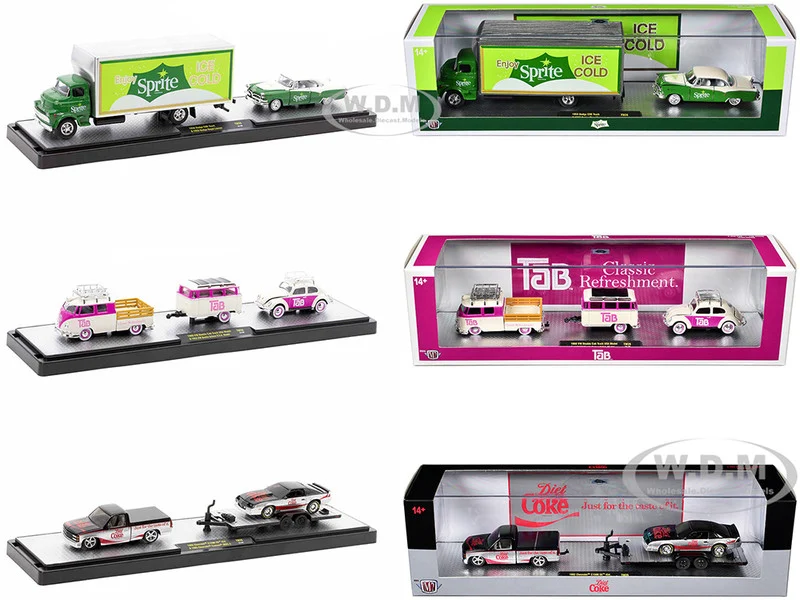 Auto Haulers "Soda" Set of 3 pieces Release 26 Limited Edition to 9600 pieces Worldwide 1/64 Diecast Models by M2 Machines - Coca Cola Models