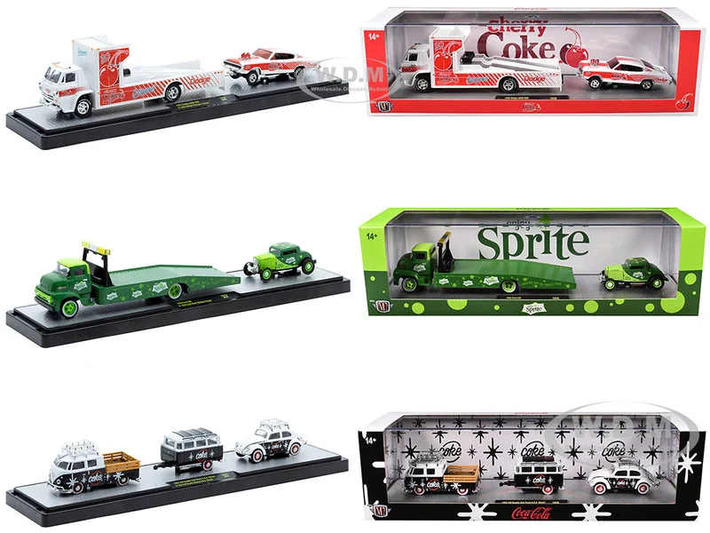 Auto Haulers "Soda" Set of 3 pieces Release 36 Limited Edition to 8000 pieces Worldwide 1/64 Diecast Models by M2 Machines - Coca Cola Models