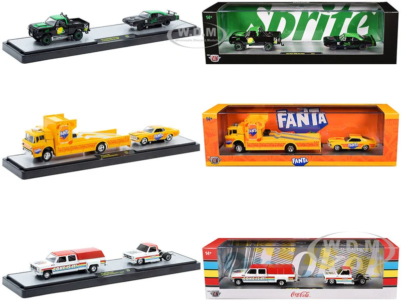 Auto Haulers "Soda" Set of 3 pieces Release 37 Limited Edition to 6000 pieces Worldwide 1/64 Diecast Models by M2 Machines - Coca Cola Models