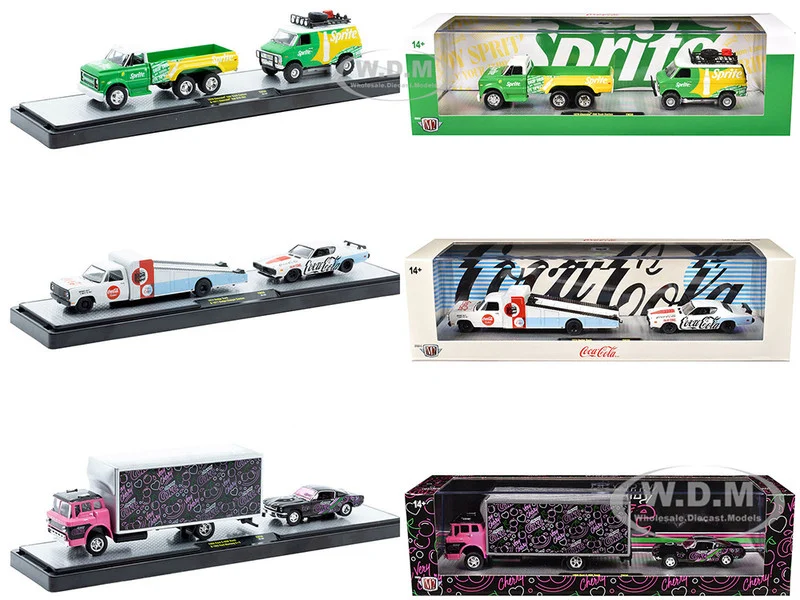 Auto Haulers "Soda" Set of 3 pieces Release 38 Limited Edition to 8000 pieces Worldwide 1/64 Diecast Models by M2 Machines - Coca Cola Models