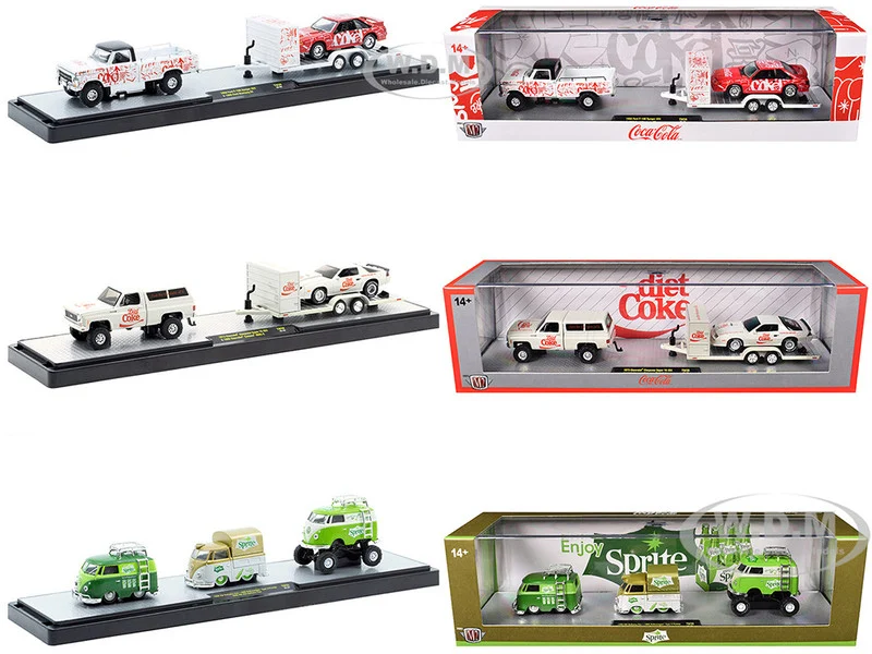 Auto Haulers "Soda" Set of 3 pieces Release 39 Limited Edition to 8000 pieces Worldwide 1/64 Diecast Models by M2 Machines - Coca Cola Models