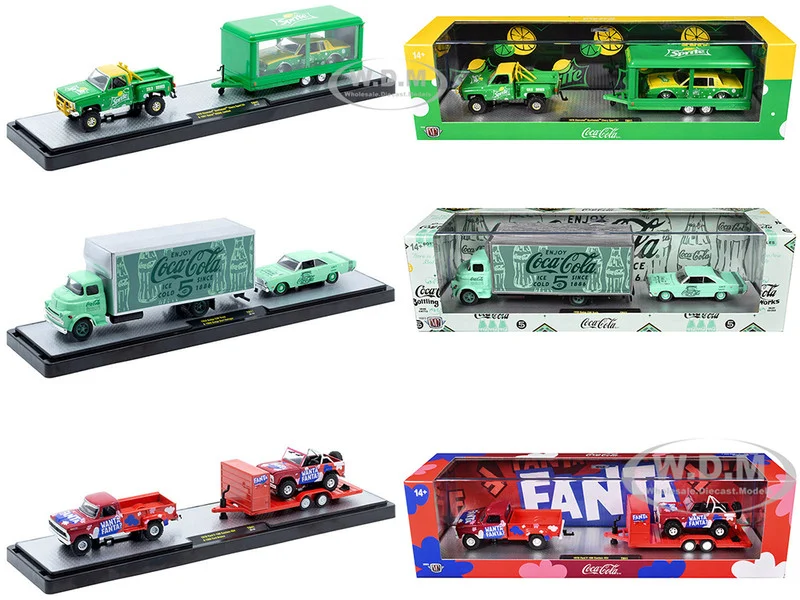 Auto Haulers "Soda" Set of 3 pieces Release 41 Limited Edition to 8200 pieces Worldwide 1/64 Diecast Models by M2 Machines - Coca Cola Models