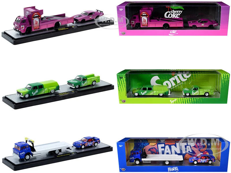 Auto Haulers "Soda" Set of 3 pieces Release 44 Limited Edition to 5750 pieces Worldwide 1/64 Diecast Models by M2 Machines - Coca Cola Models