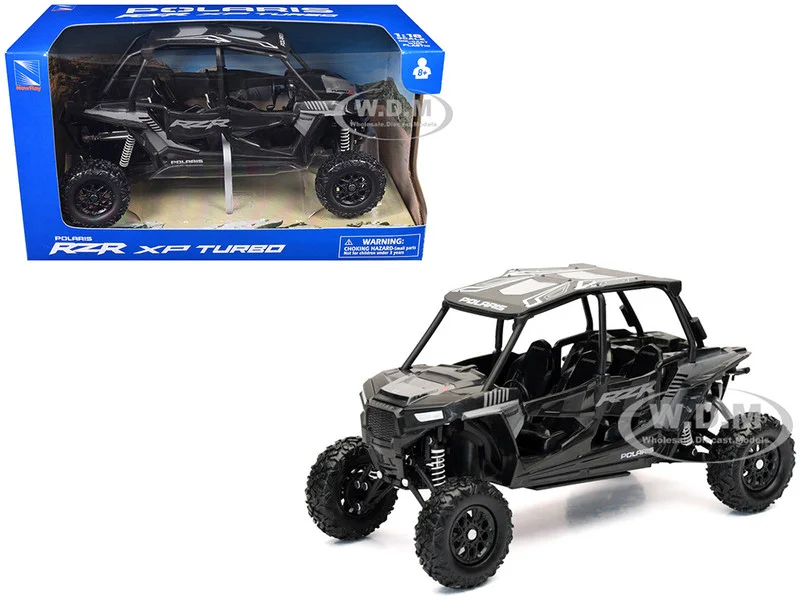 Polaris RZR XP 4 Turbo EPS Sport UTV Onyx Black with Gray Graphics 1/18 Diecast Model by New Ray - Polaris Models