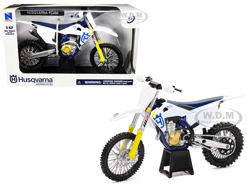 Husqvarna FC450 White and Blue 1/12 Diecast Motorcycle Model by New Ray - Other
