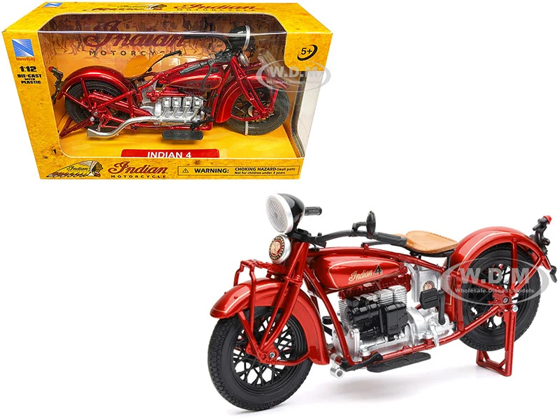 1930 Indian 4 Red 1/12 Diecast Motorcycle Model by New Ray - Indian Motorcycles