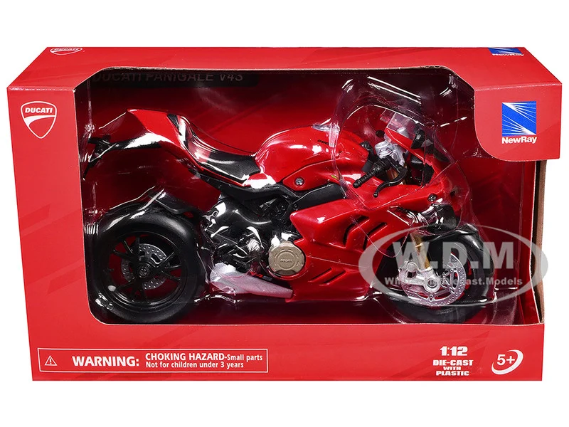 Ducati Panigale V4S Motorcycle Red 1/12 Diecast Motorcycle Model by New Ray - Ducati Motorcycles