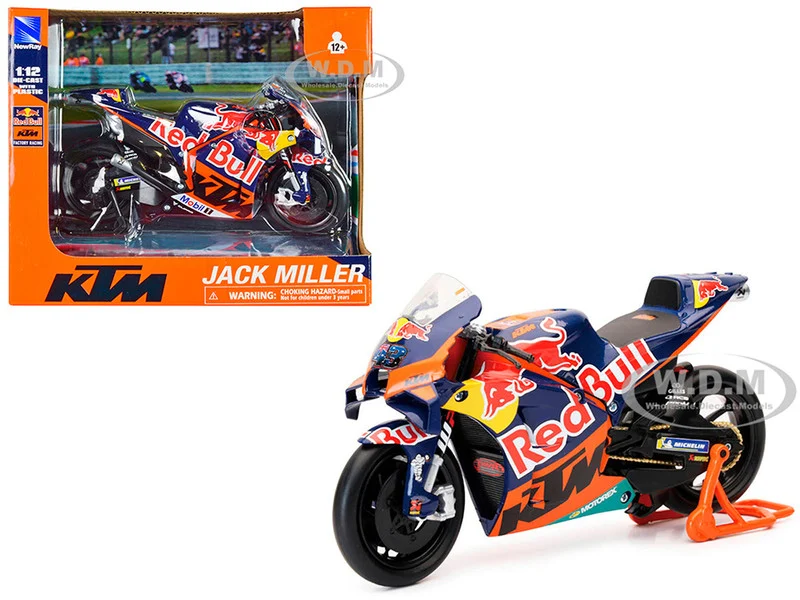 KTM RC16 Motorcycle #43 Jack Miller "Red Bull KTM Factory Racing" MotoGP World Championship (2023) 1/12 Diecast Model by New Ray - KTM Motorcycles