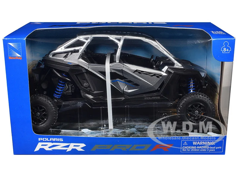 Polaris RZR Pro R UTV Silver Metallic and Black 1/18 Diecast Model by New Ray - Polaris Models