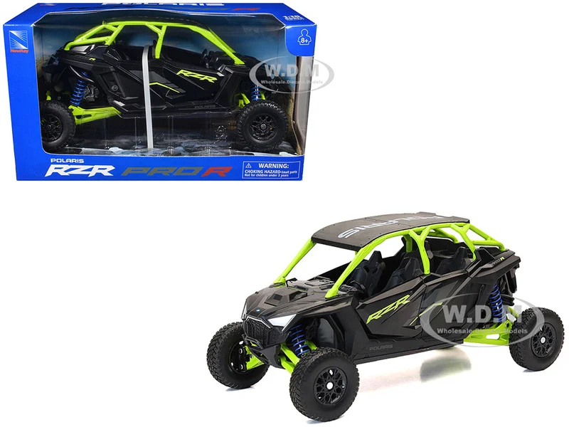 Polaris RZR Pro R UTV Black and Lime Green 1/18 Diecast Model by New Ray - Polaris Models
