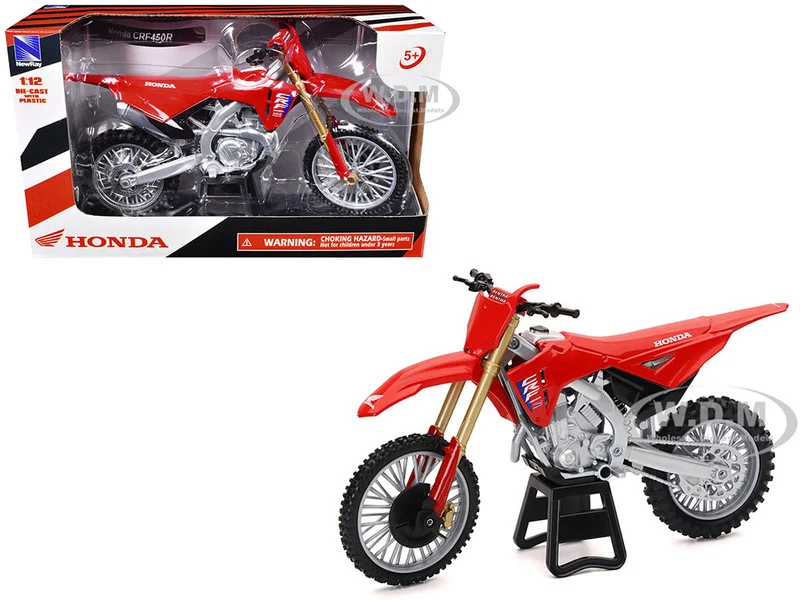 Honda CRF450R Motorcycle Red with Black Accents 1/12 Diecast Model by New Ray - Honda Motorcycles