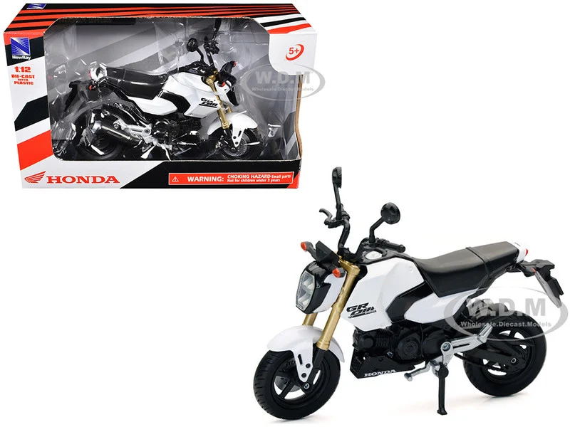 Honda GROM Motorcycle White 1/12 Diecast Model by New Ray - Honda Models