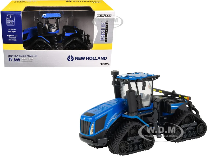 New Holland T9.655 SmartTrax Tractor Blue "Prestige Collection" 1/64 Diecast Model by ERTL TOMY - Tractors & Farm Models