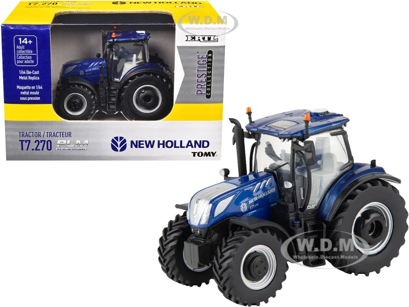 New Holland T7.270 Tractor Blue "Prestige Collection" 1/64 Diecast Model by ERTL TOMY - Tractors & Farm Models