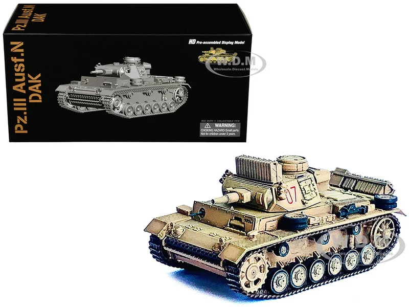 Germany Pz.Kpfw.III Ausf.N DAK Tank #07 "s.Pz.Abt.501, Tunisia" (1942/43) "NEO Dragon Armor" Series 1/72 Plastic Model by Dragon Models - Military Models