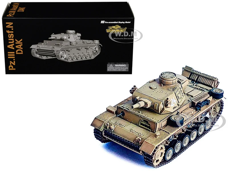 Germany Pz.Kpfw.III Ausf.N DAK Tank #124 "s.Pz.Abt.501, Tunisia, Tiger Insignia" (1942/43) "NEO Dragon Armor" Series 1/72 Plastic Model by Dragon Models - Military Models