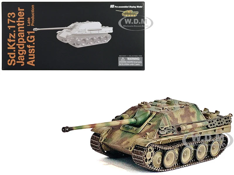 Germany Sd.Kfz.173 Jagdpanther Ausf.G1 Late Production Tank "sPz.Jg.Abt.654, France" (1944) "NEO Dragon Armor" Series 1/72 Plastic Model by Dragon Models - Military Models