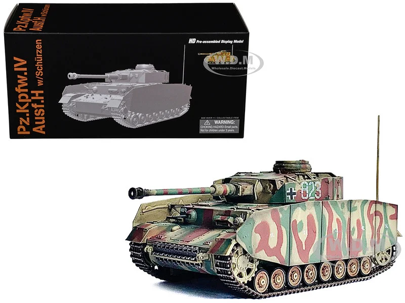 Germany Pz.Kpfw.IV Ausf.H with Schurzen Tank #823 "2.Pz.Div., Normandy" (1944) "NEO Dragon Armor" Series 1/72 Plastic Model by Dragon Models - Military Models