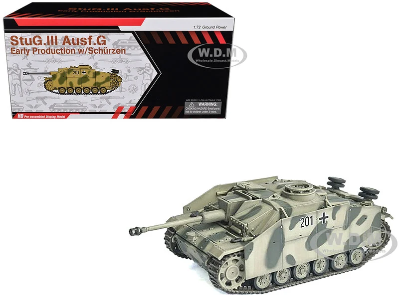 Germany StuG.III Ausf.G Early Production Tank with Schurzen #201 "StuG Brigade 242, Italy" (1943) "NEO Dragon Armor" Series 1/72 Plastic Model by Dragon Models - Military Models