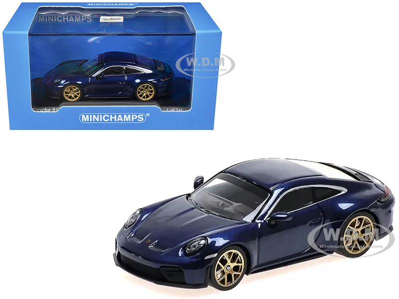 2025 Porsche 911 (992.2) GT3 Touring Blue Metallic Limited Edition to 240 pieces Worldwide 1/64 Diecast Model Car by Minichamps - Porsche Models