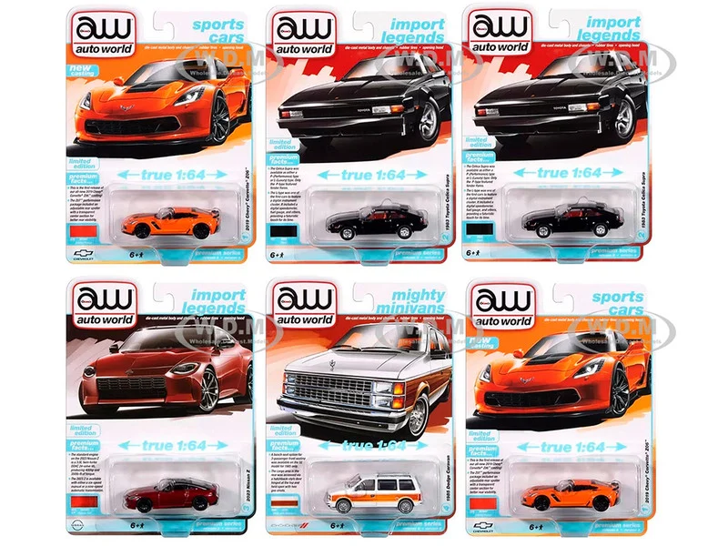 Auto World Premium 2024 Set A of 6 pieces Release 2 1/64 Diecast Model Cars by Auto World - 1/64 Scale Sets