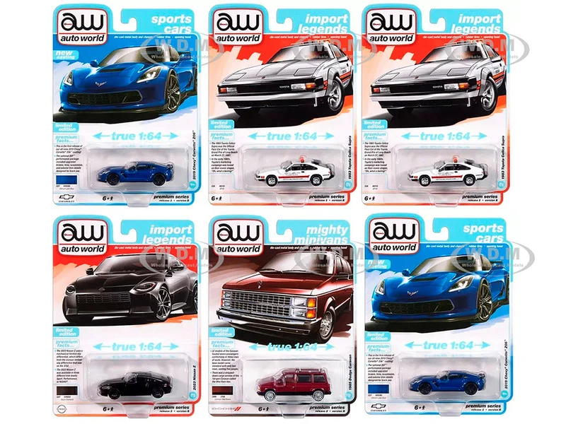 Auto World Premium 2024 Set B of 6 pieces Release 2 1/64 Diecast Model Cars by Auto World - 1/64 Scale Sets
