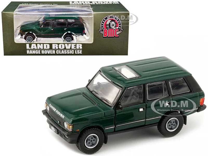 Land Rover Range Rover Classic LSE RHD (Right Hand Drive) Green with Sunroof with Extra Wheels 1/64 Diecast Model Car by BM Creations - Range/Land Rover Models