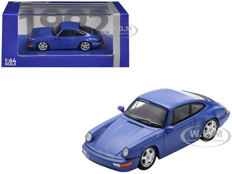 1992 Porsche 911 Carrera RS 3.6 Blue 1/64 Model Car by Spark - Porsche Models