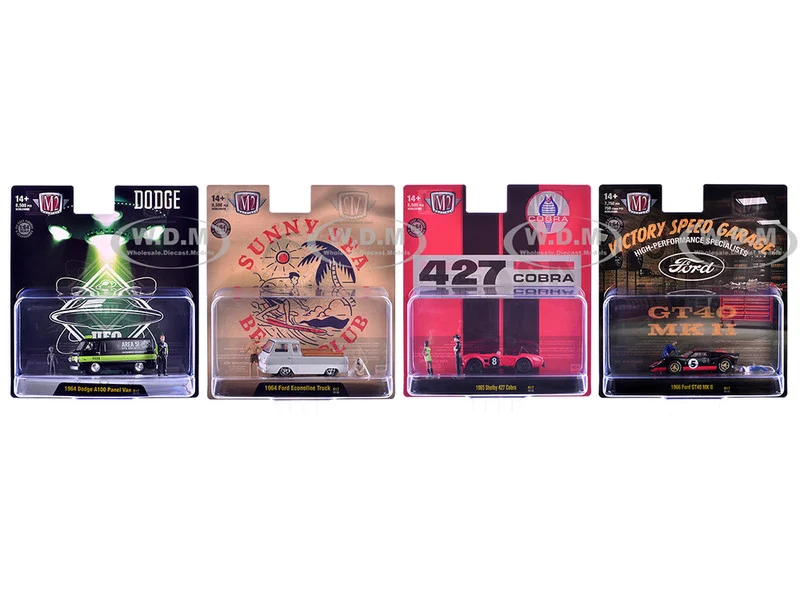 "Auto News" Release 17 Set of 4 Cars Limited Edition to 8500 pieces Worldwide 1/64 Diecast Model Cars by M2 Machines - 1/64 Scale Sets