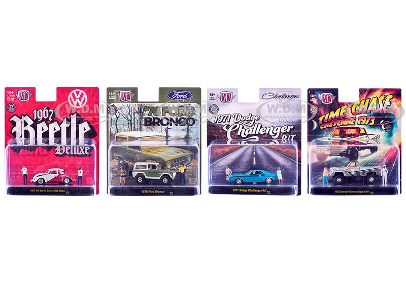 "Auto News" Release 20 Set of 4 Cars Limited Edition to 4500 pieces Worldwide 1/64 Diecast Model Cars by M2 Machines - 1/64 Scale Sets