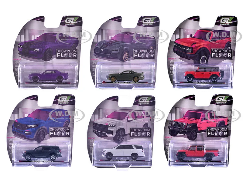 "Showroom Floor" Series 7 Set of 6 Cars 1/64 Diecast Model Cars by Greenlight - 1/64 Scale Sets