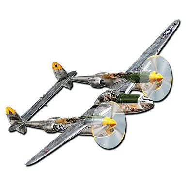 P-38 Lightning Cut-Out Plasma Metal Sign