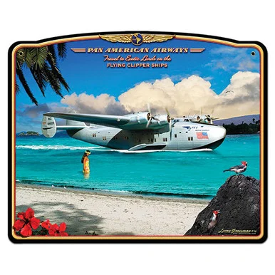 Pan American Clipper Metal Sign - Vintage Sign Co.