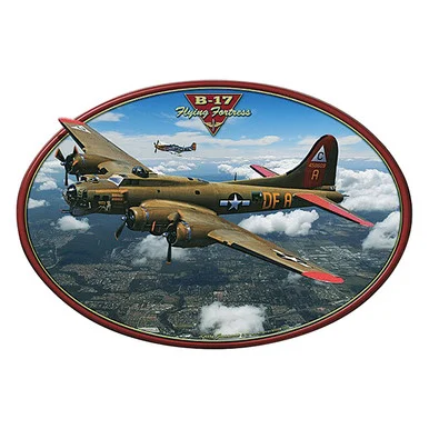 B-17 Flying Fortress Oval Metal Sign