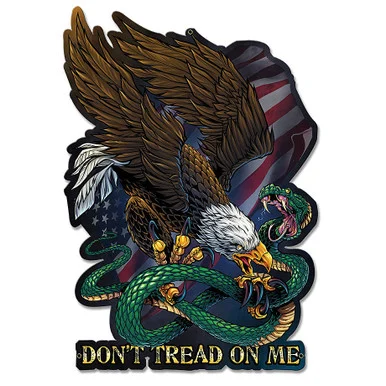 Don't Tread On Me Eagle Snake Plasma Metal Sign - Vintage Sign Co.