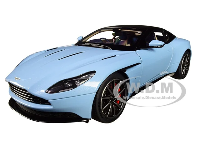 Aston Martin DB11 Q Frosted Glas Blue with Black Top 1/18 Model Car by Autoart - Aston Martin Models