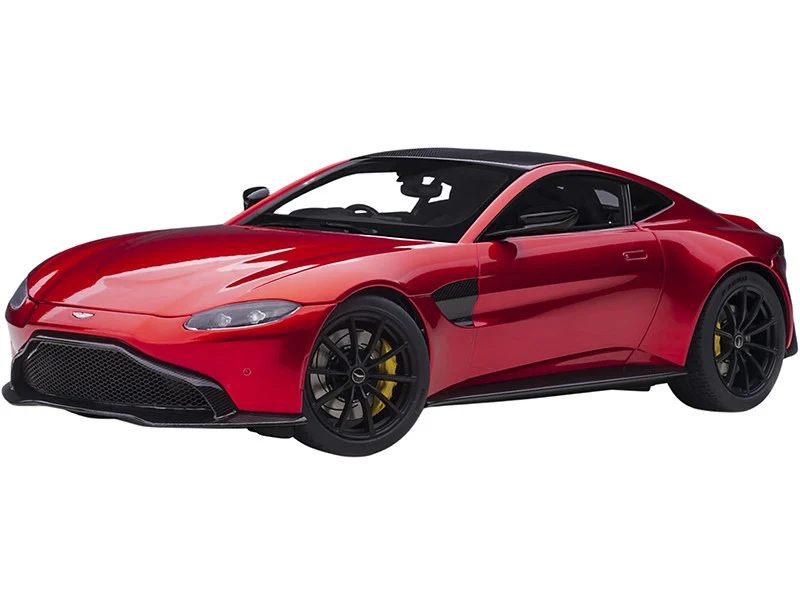 2019 Aston Martin Vantage RHD (Right Hand Drive) Hyper Red Metallic with Carbon Top 1/18 Model Car by Autoart - Aston Martin Models