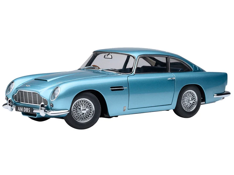 Aston Martin DB5 RHD (Right Hand Drive) Caribbean Pearl Blue Metallic 1/18 Model Car by Autoart - Aston Martin Models