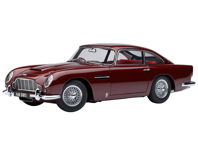 Aston Martin DB5 RHD (Right Hand Drive) Dubonnet Rosso Red Metallic 1/18 Model Car by Autoart - Aston Martin Models