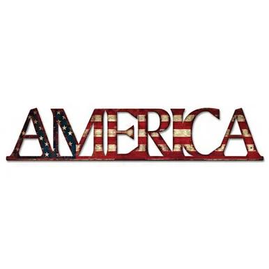 America Flag Plasma Metal Sign - Vintage Sign Co.