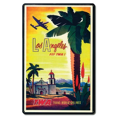 Los Angeles TWA Metal Sign - Vintage Sign Co.