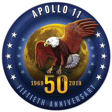 Apollo 11 50th Anniversary Starfield Round Metal Sign - Vintage Sign Co.