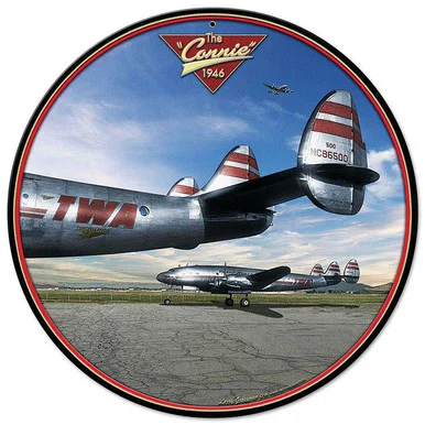 Connie 2 Round Metal Sign - Vintage Sign Co.