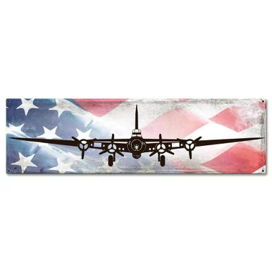 B-17 Flying Fortress U.S. Flag Metal Sign